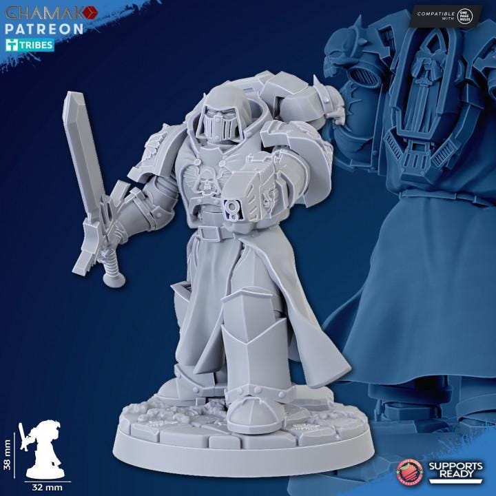 Vengeful Angels Veterans - Escuadra de 5 con peanas de 40mm - GHAMAK