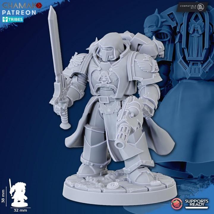 Vengeful Angels Veterans - Escuadra de 5 con peanas de 40mm - GHAMAK