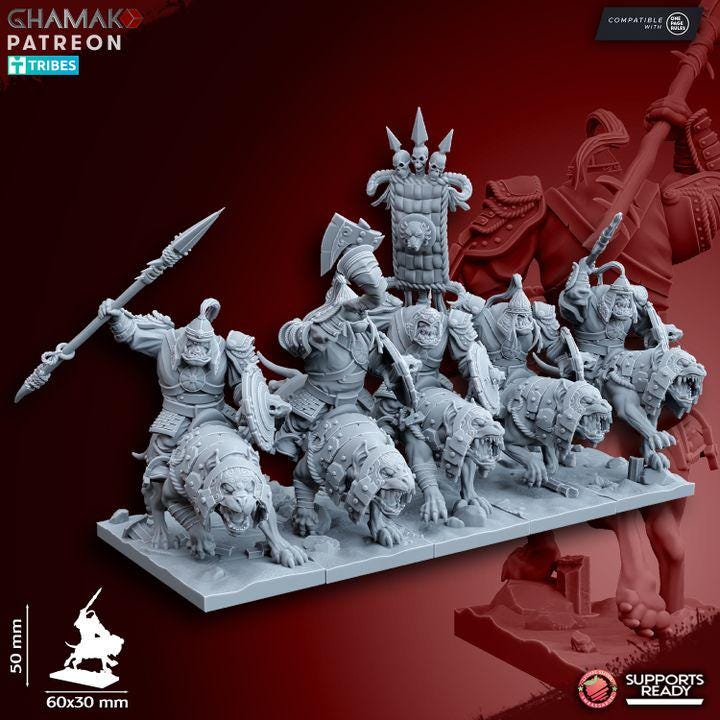 Grey Orc Warg Riders - Ghamak