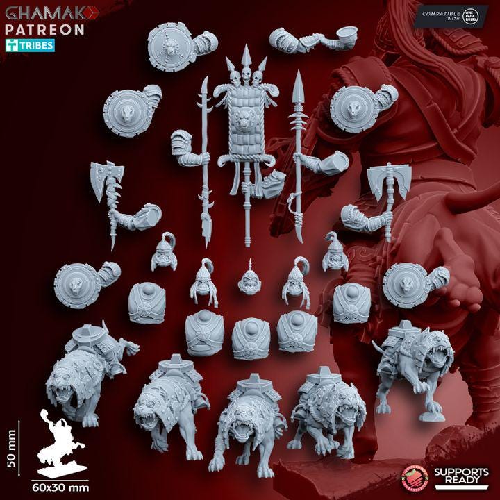 Grey Orc Warg Riders - Ghamak