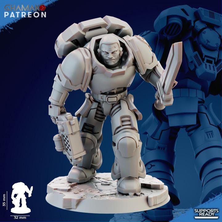 Imperator's Assault Militum 32mm resin miniature squad by Ghamak