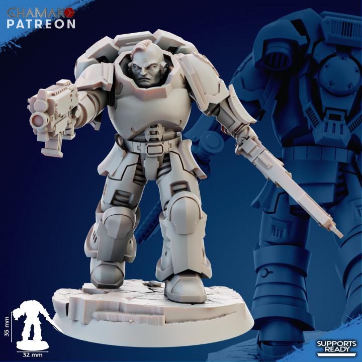 Imperator's Assault Militum 32mm resin miniature squad by Ghamak