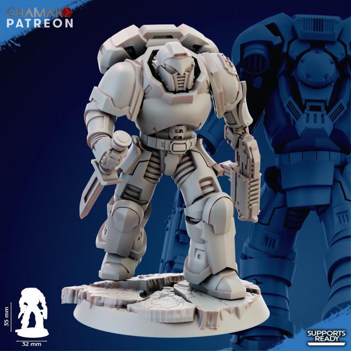 Imperator's Assault Militum 32mm resin miniature squad by Ghamak