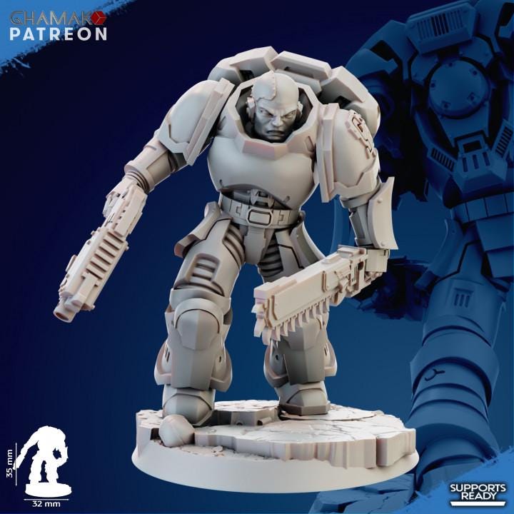 Imperator's Assault Militum 32mm resin miniature squad by Ghamak