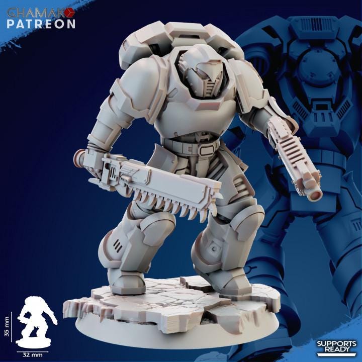 Imperator's Assault Militum 32mm resin miniature squad by Ghamak