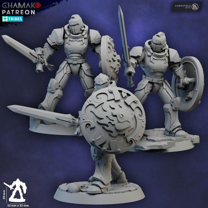 Sacred Heart Melee Militum 32mm resin miniature squad by Ghamak