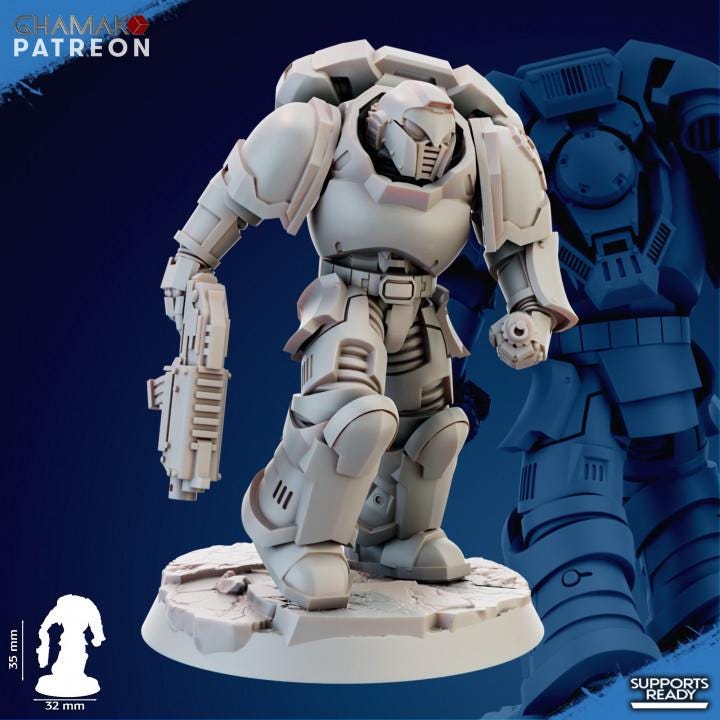Imperator's Assault Militum 32mm resin miniature squad by Ghamak