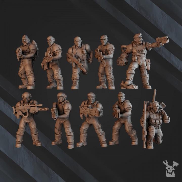 Green Hell Division Commando Squad - 10 Monopose Models - DakkaDakka