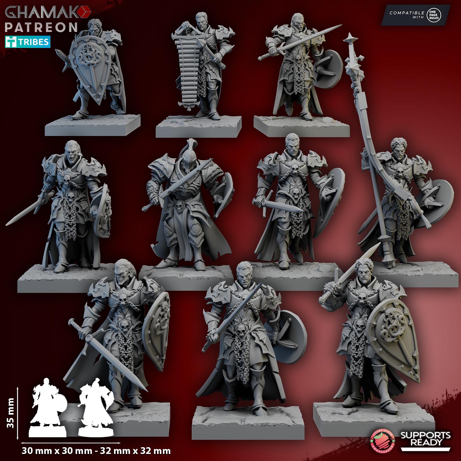 The Ouroboros Pact - Vampire Undead Miniatures - 10 Models - Ghamak