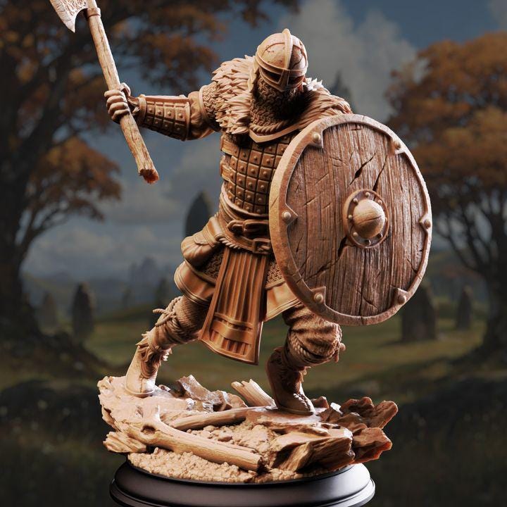 Human Fighter Ranger Miniature - Nils Olav, Nordic Warrior - DM Stash