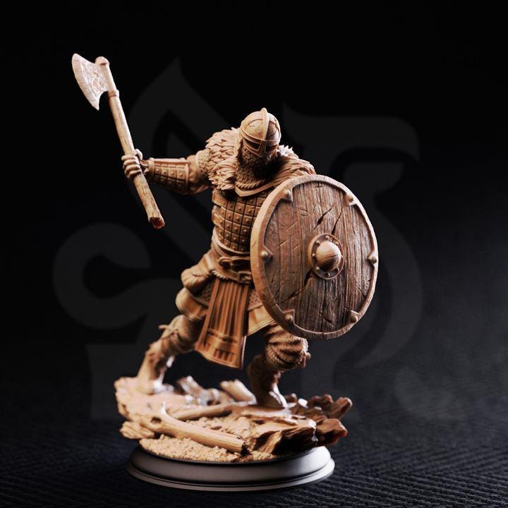 Human Fighter Ranger Miniature - Nils Olav, Nordic Warrior - DM Stash