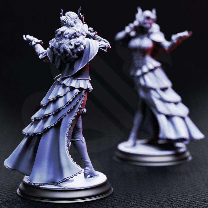 Female Human Vampire Bard - Carmine Duvall, Vampire Courtesan - DM Stash