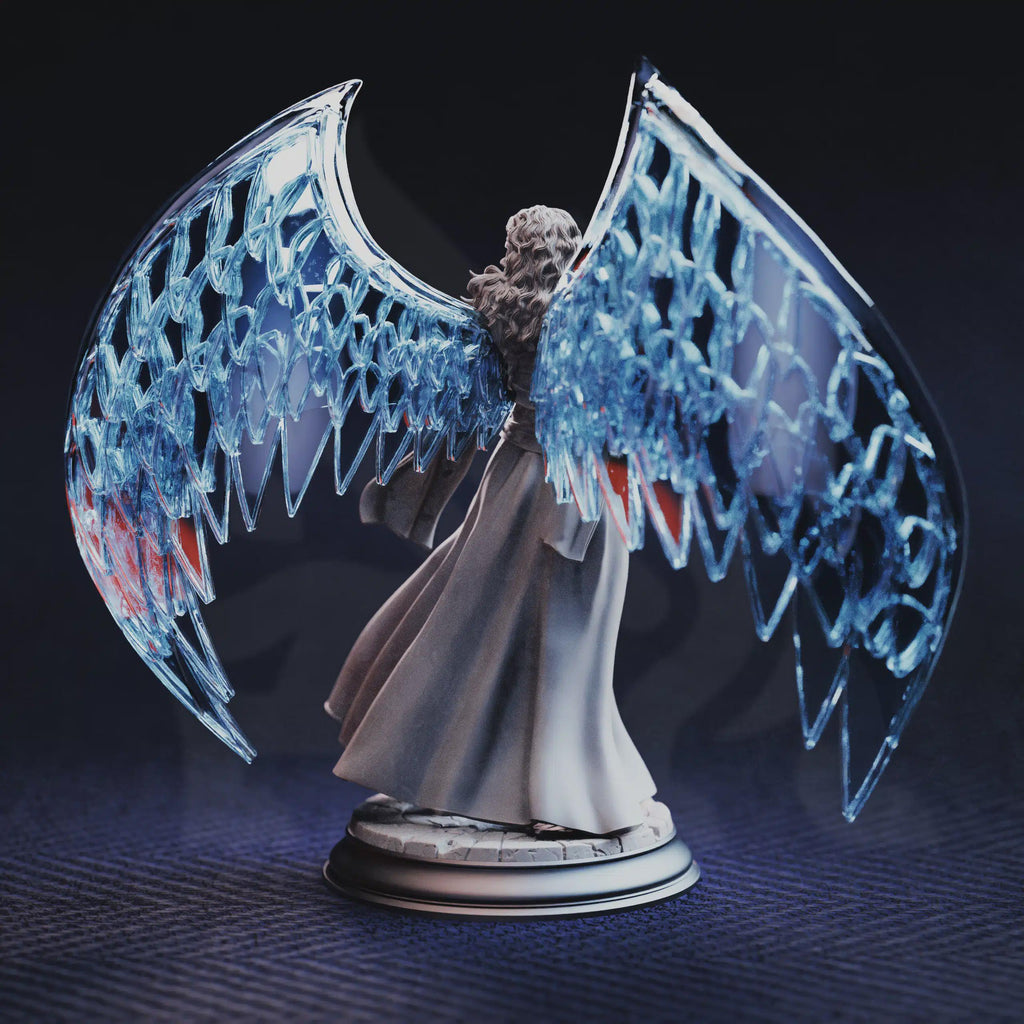 Female Celestial Elf Wizard Miniature - Vitria, Prismatic Angel - DM Stash