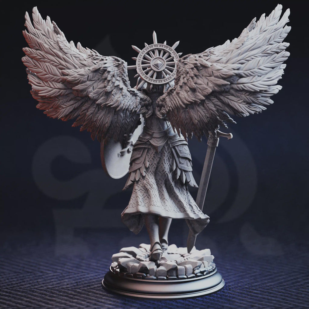 Celestial Female Paladin Miniature - Soleria, The Judge - DM Stash