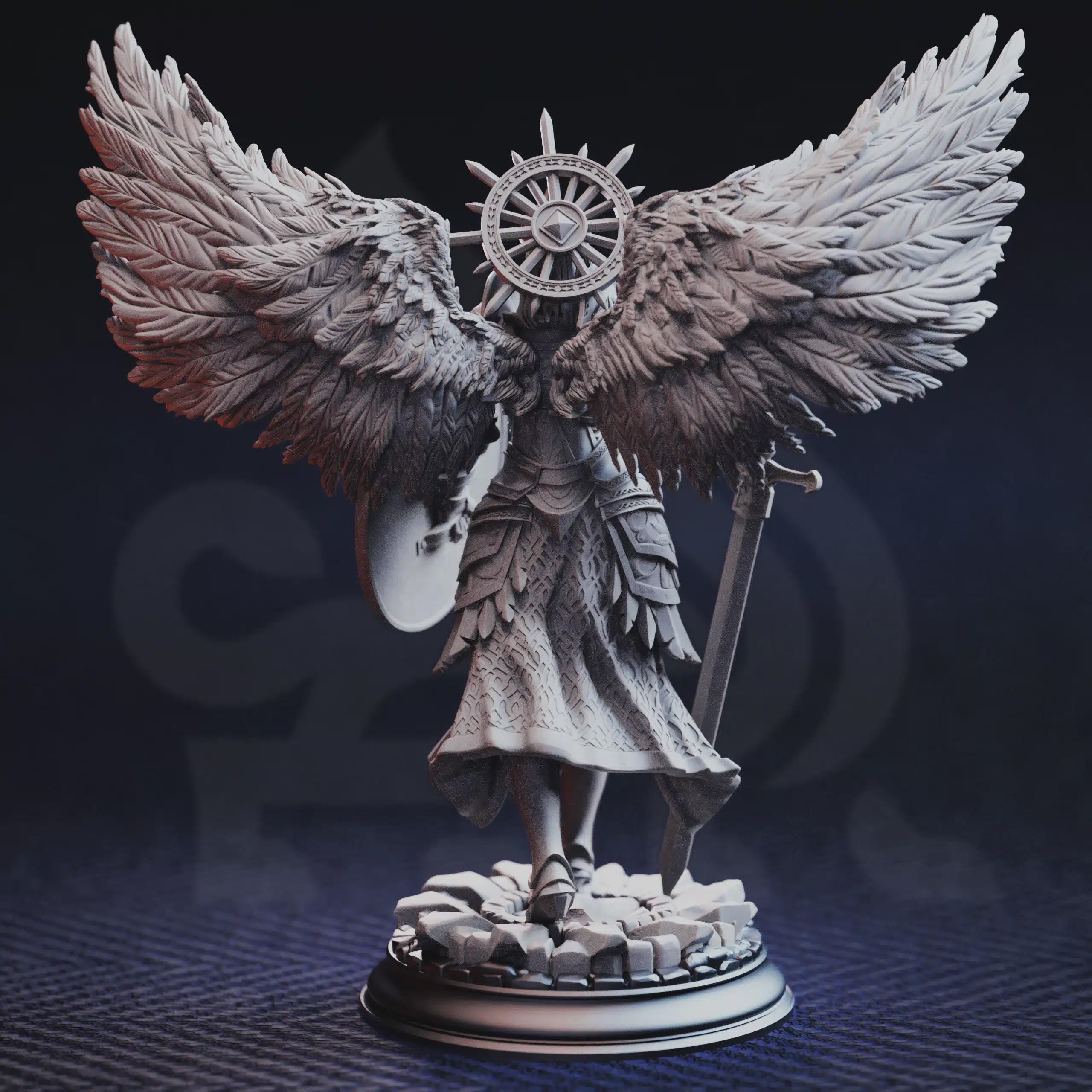 Celestial Female Paladin Miniature - Soleria, The Judge - DM Stash