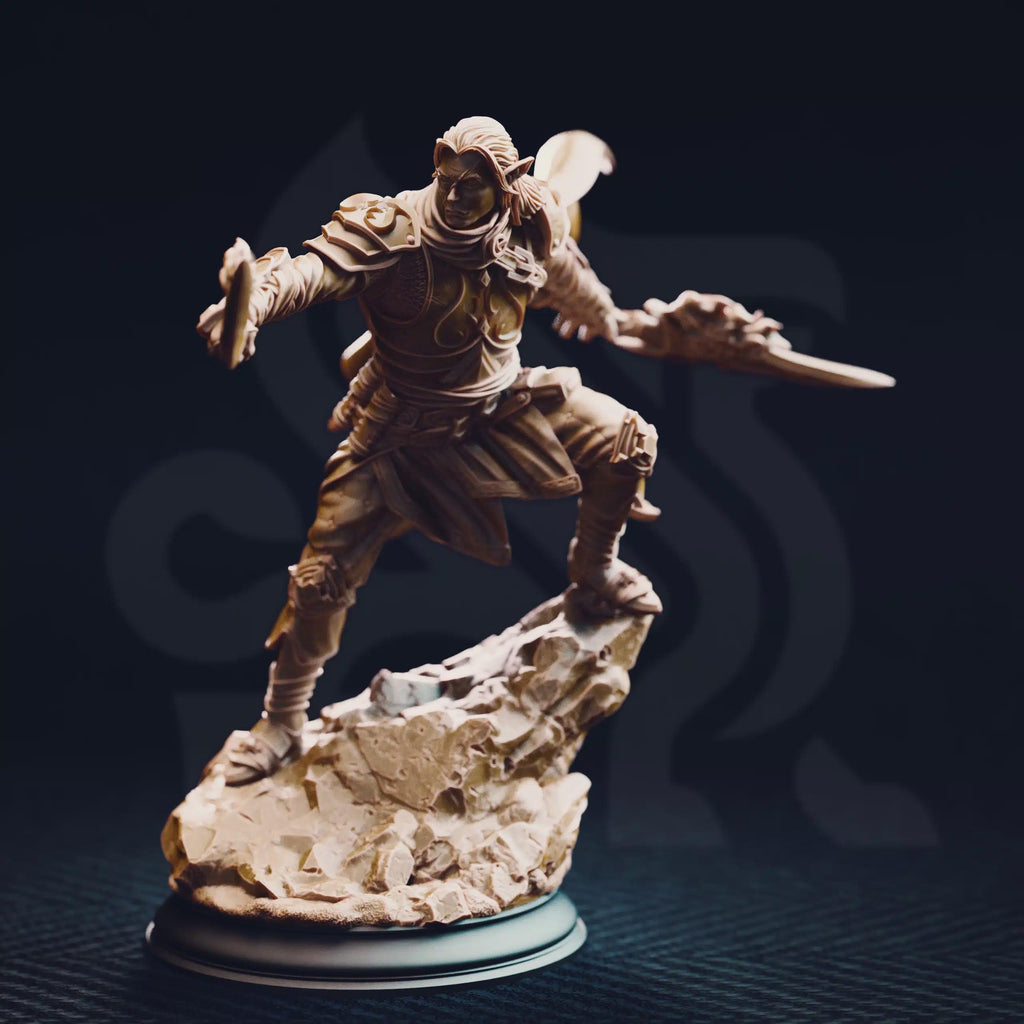 Elf Paladin Fighter Miniature - Reyvith the Valiant, Valadhar Veteran - DM Stash