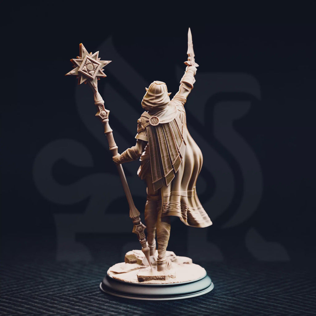 Female Elf Cleric Miniature - Ilisyia of the Tower Dunes, Desert Priestess - DM Stash