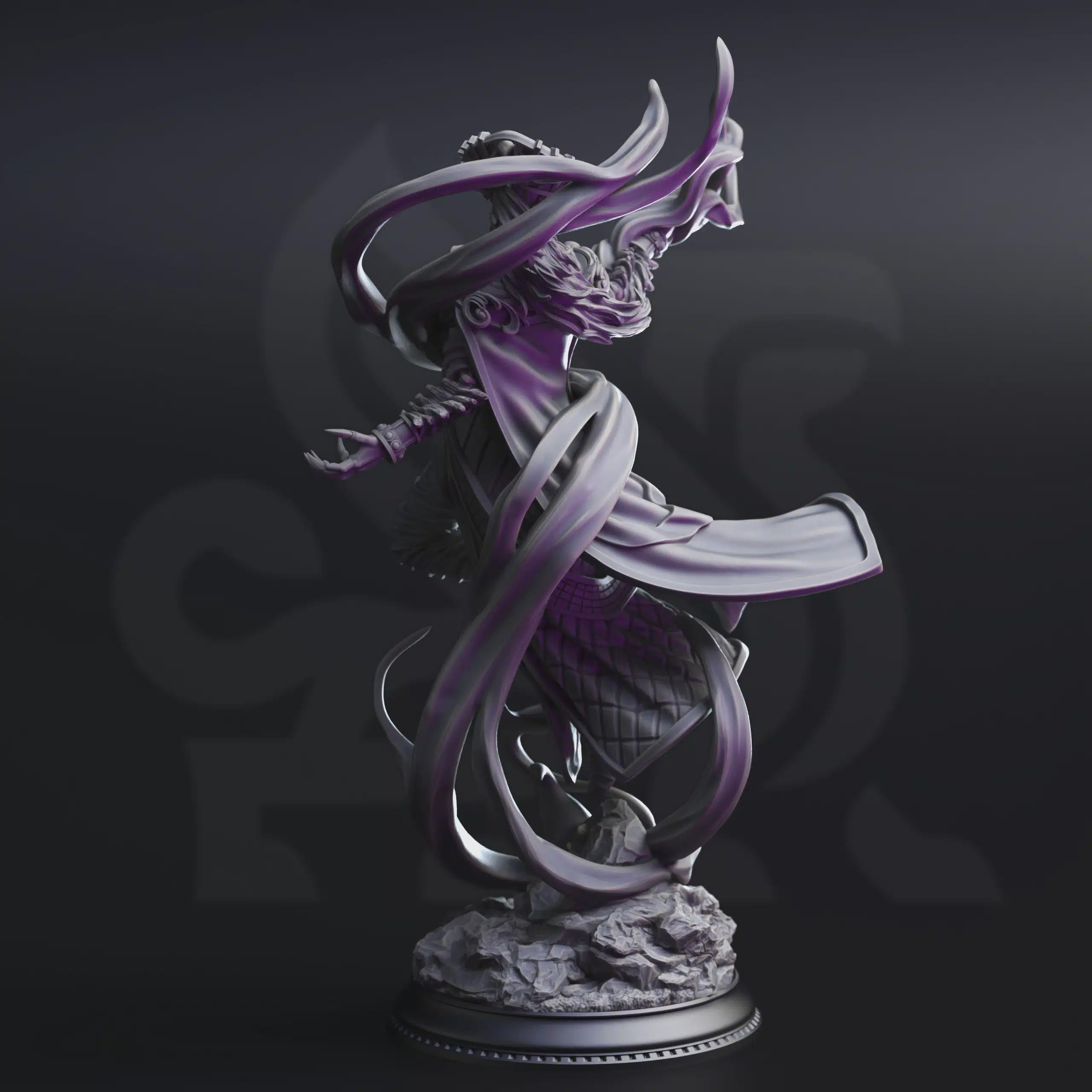 Female Drow Warlock Miniature - Zarinda, Sorceress of the Empty Planes - DM Stash