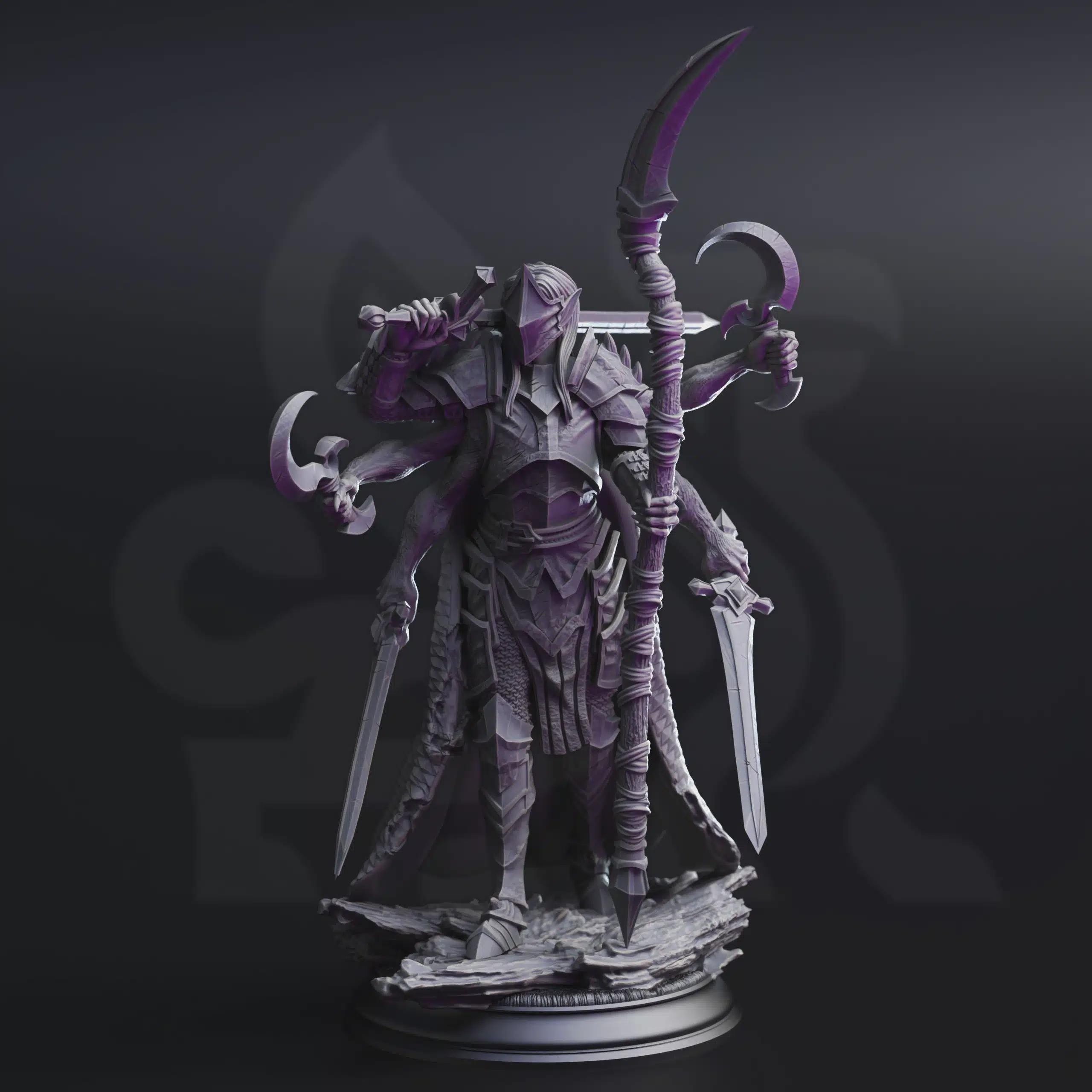 Dark Elf Monstrosity Miniature - Siltrak’thos, Knight from Beyond the Planes - DM Stash