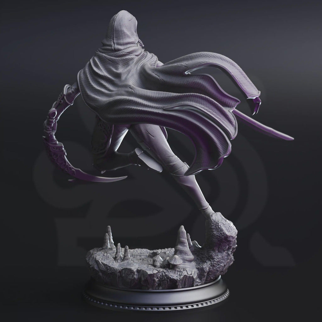 Female Drow Rogue Miniature - Xira Elineri, Assassin of the Waxing Moon - DM Stash