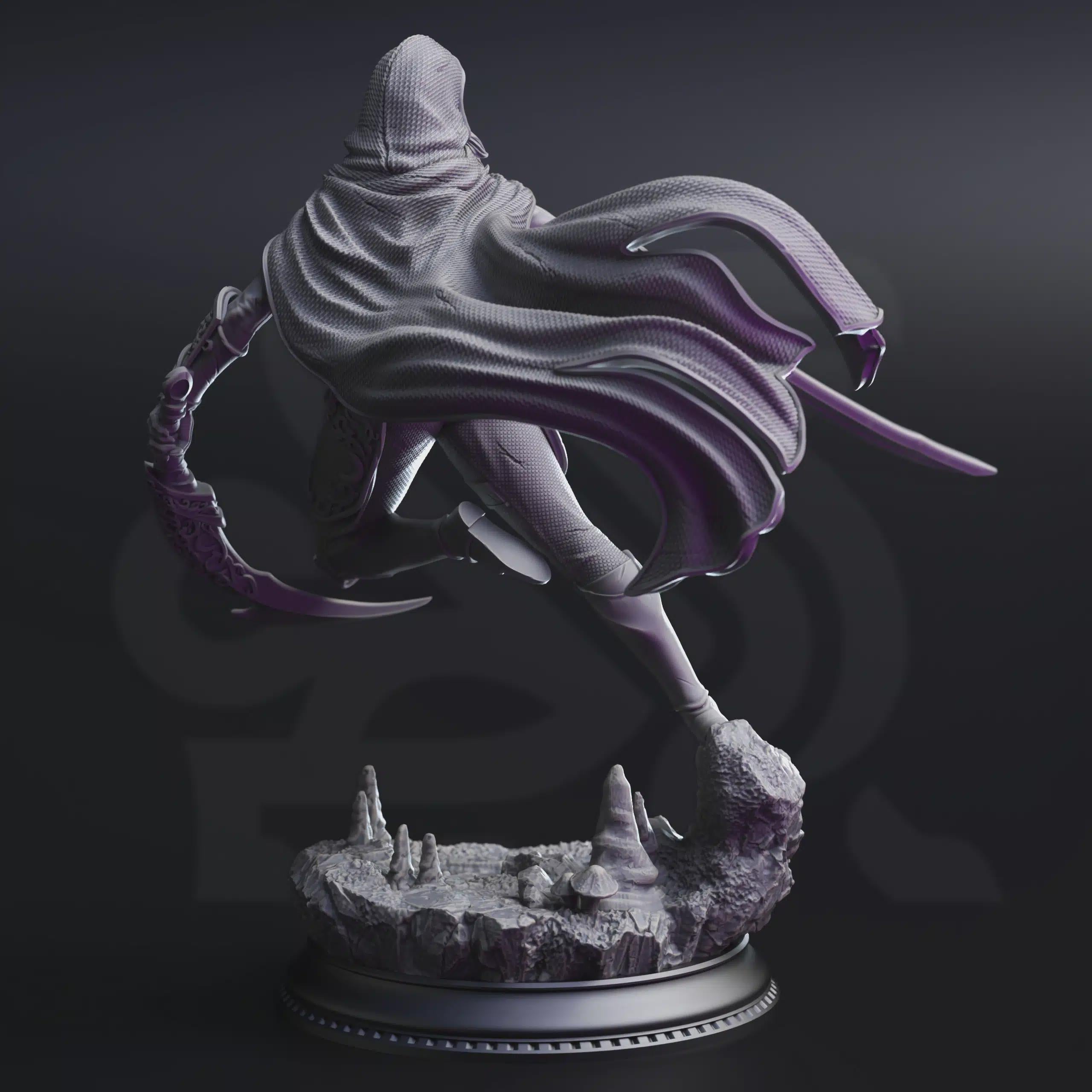 Female Drow Rogue Miniature - Xira Elineri, Assassin of the Waxing Moon - DM Stash