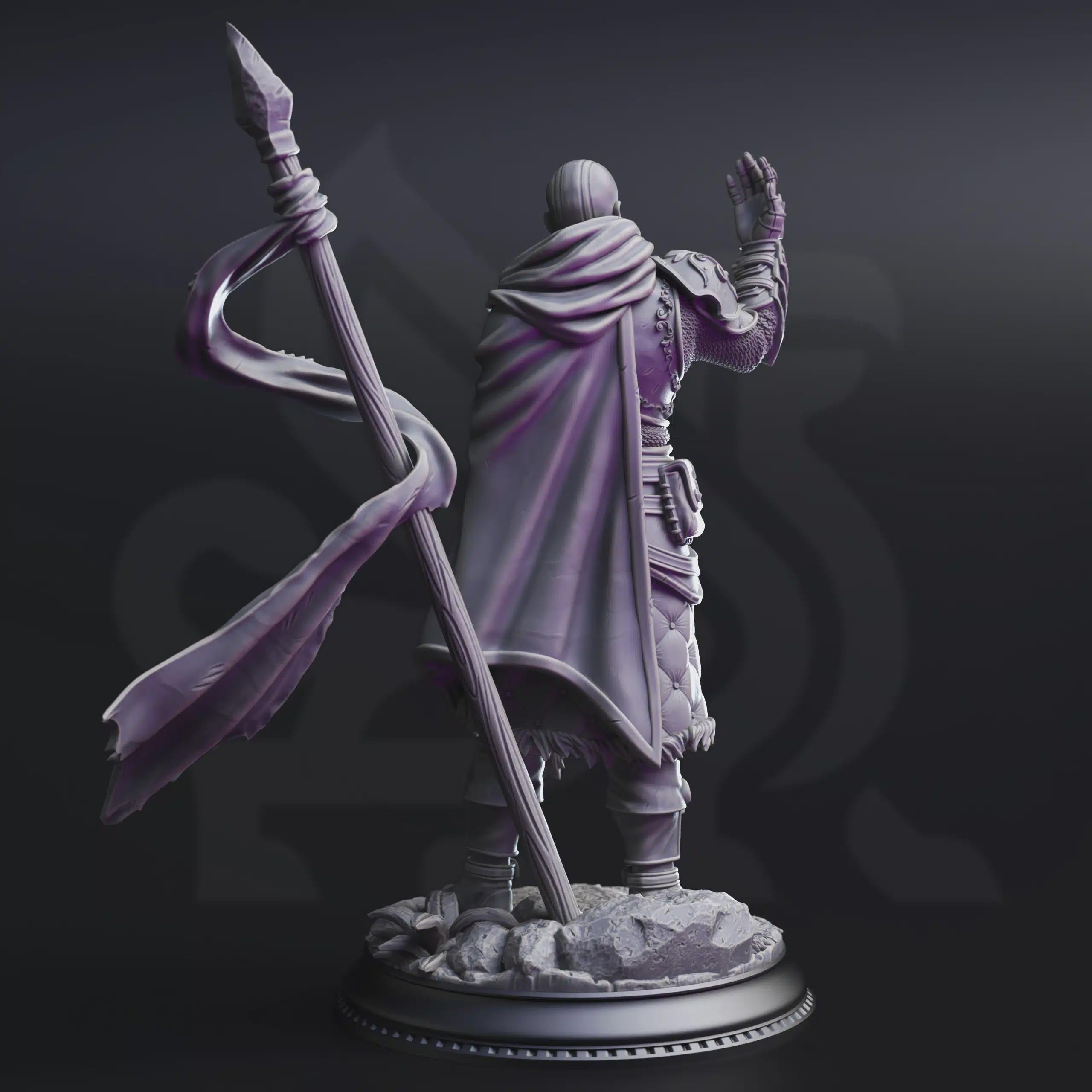 Human Psionic Paladin Miniature - Kaiar the Omniscient, Psionic Knight - DM Stash