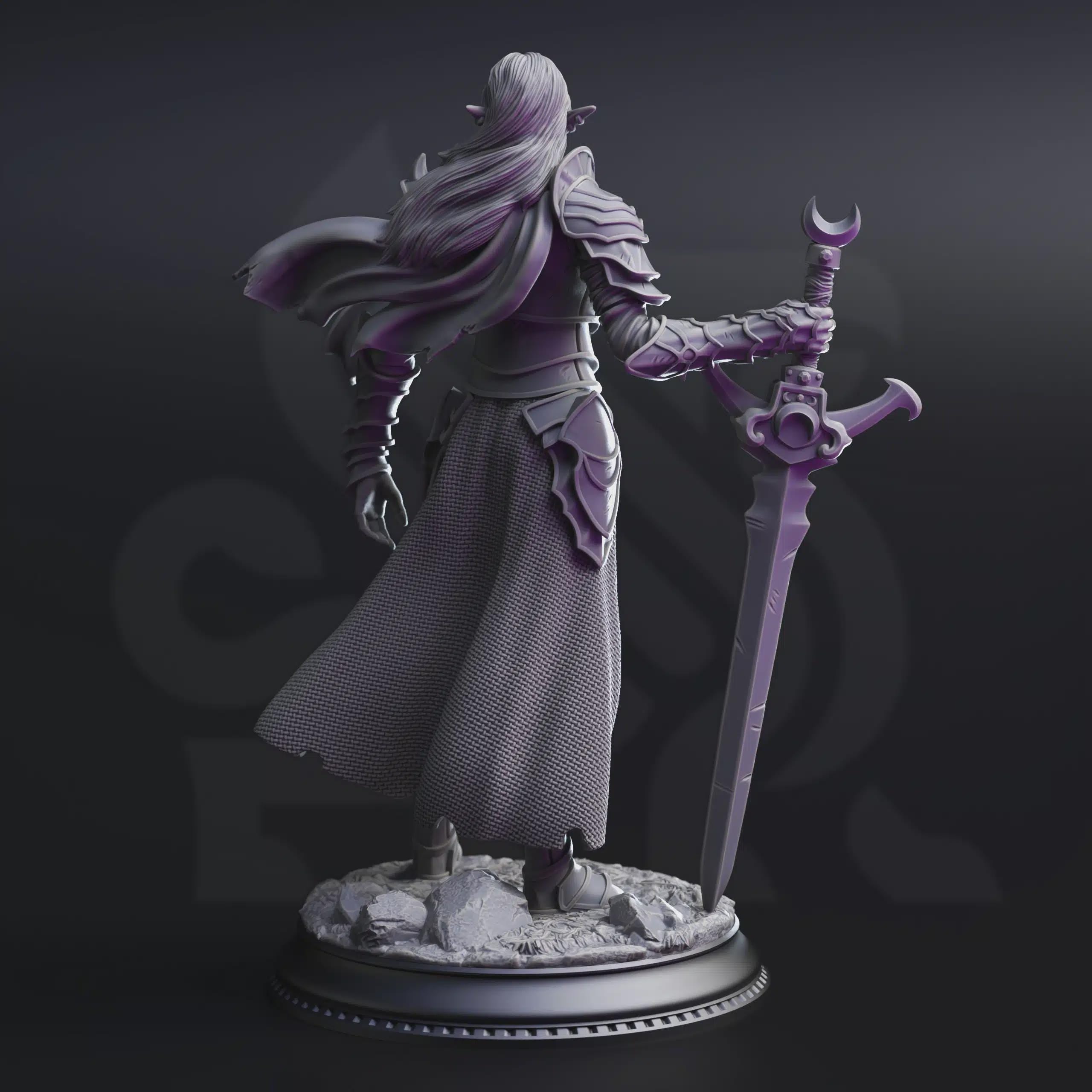 Female Drow Paladin Miniature - Ilnia Vasrith, Paladin of the Moon’s Sanctum - DM Stash