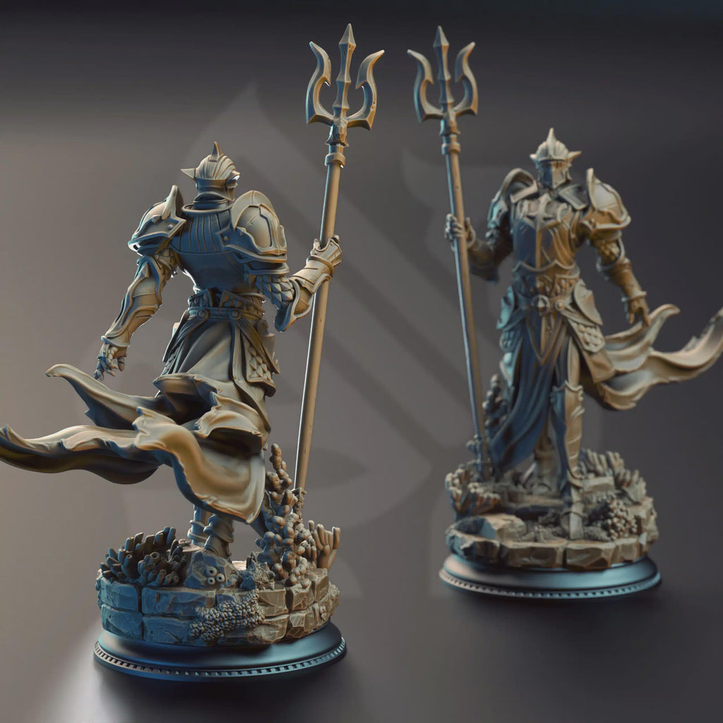 Elf Paladin Fighter Miniature - Cylantros Azurius, Paladin of Inderimaeth - DM Stash
