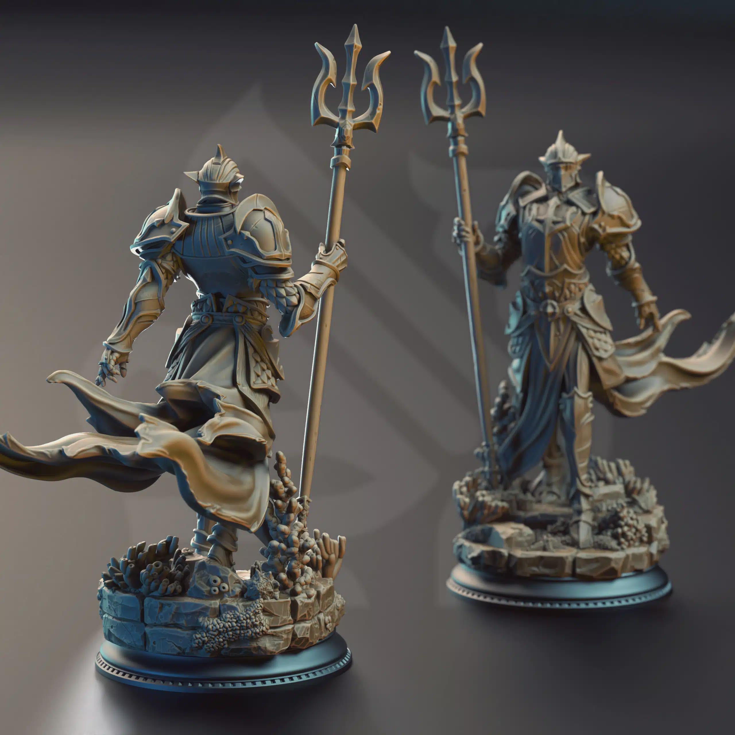 Elf Paladin Fighter Miniature - Cylantros Azurius, Paladin of Inderimaeth - DM Stash