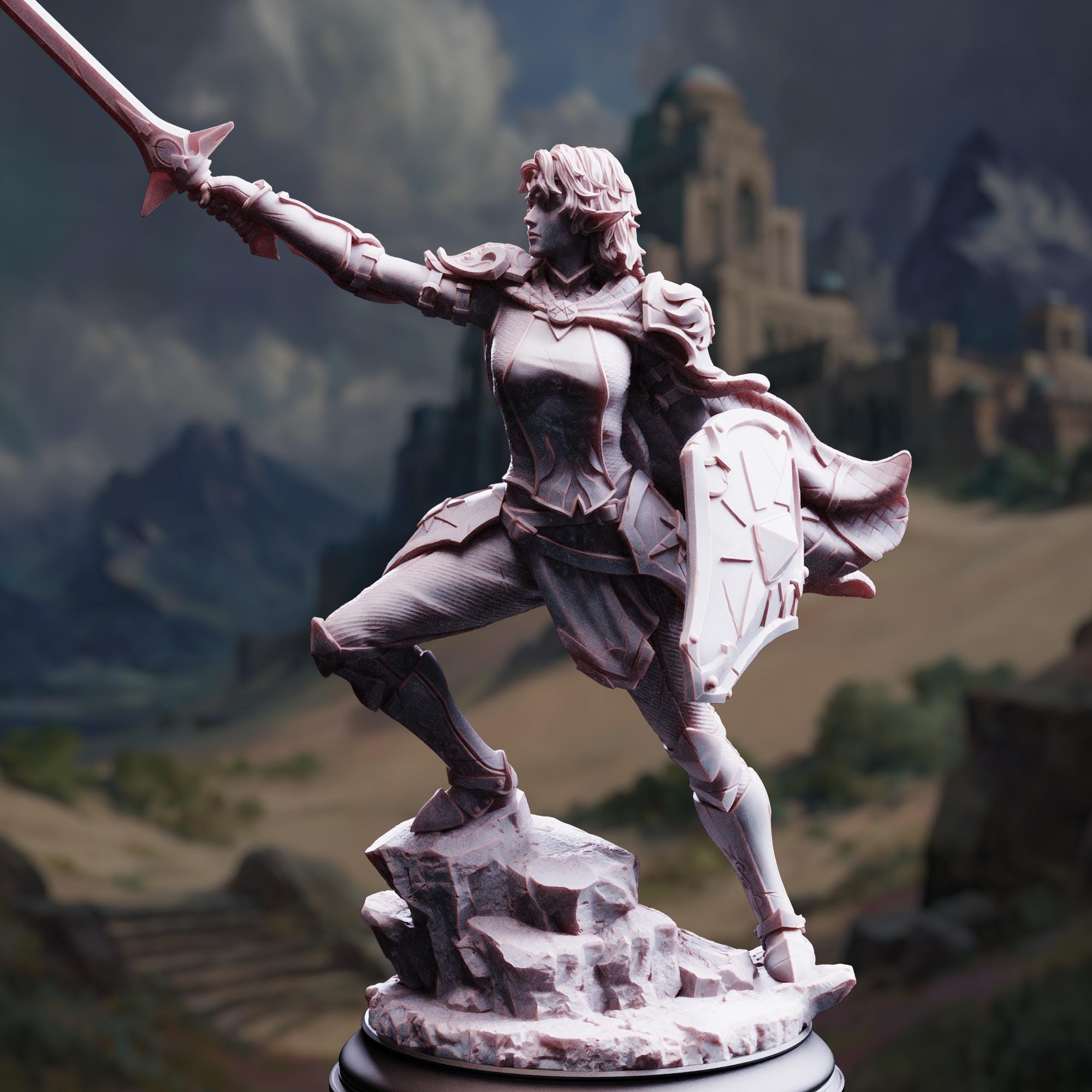 Female Human Paladin Miniature - Hitalia, Paladin of the Sun - DM Stash