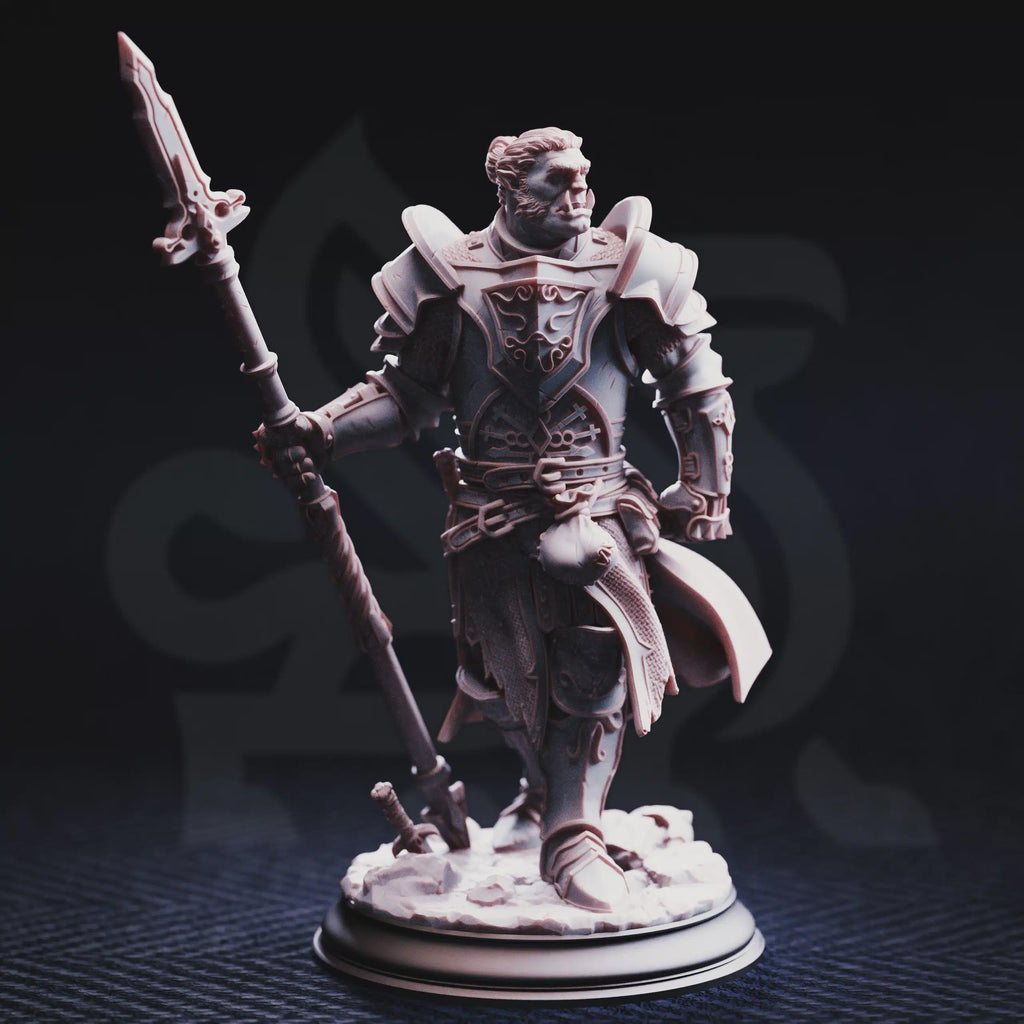 Half-Orc Paladin Fighter Miniature - Krunthar, Knight of Horauthin - DM Stash