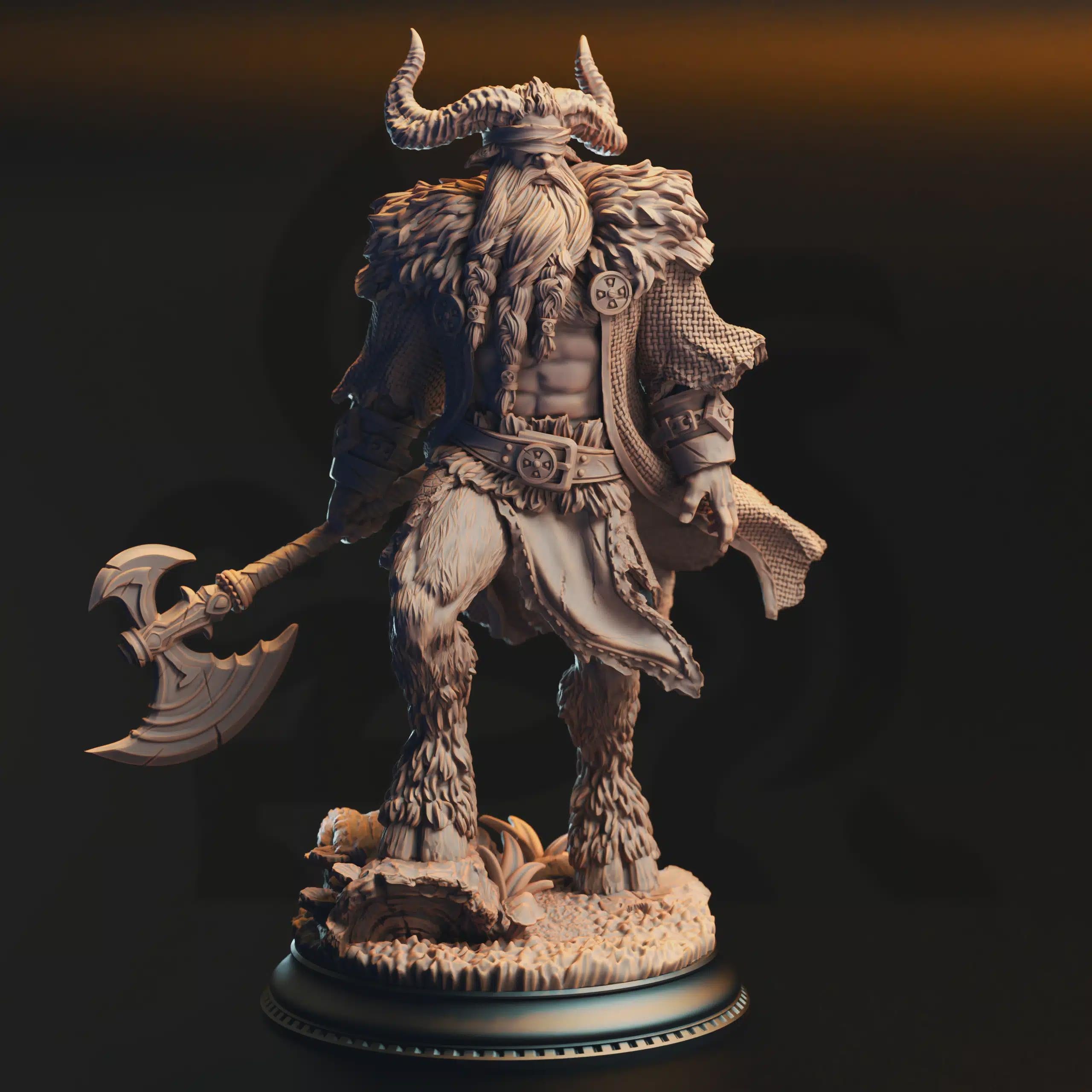 Satyr Barbarian Miniature - Jonah of the Badlands - DM Stash