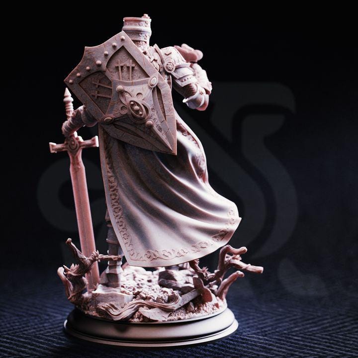 Human Paladin Miniature - Ser Ludwig - DM Stash