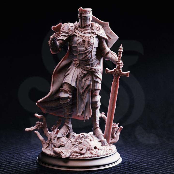 Human Paladin Miniature - Ser Ludwig - DM Stash
