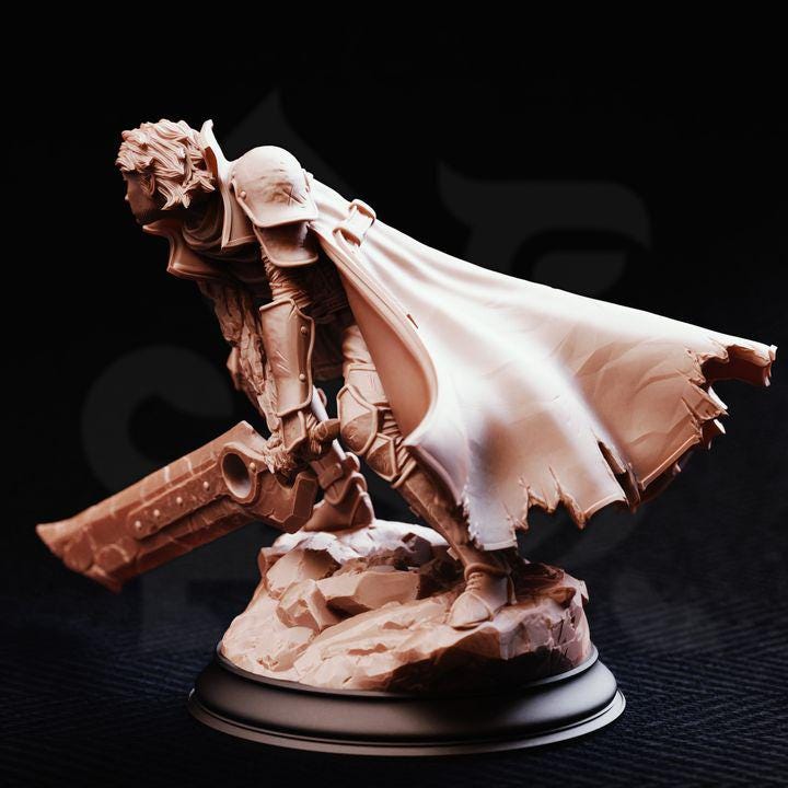 Female Elemi Barbarian Miniature - Firenzia, Fire Genasi Fighter - DM Stash