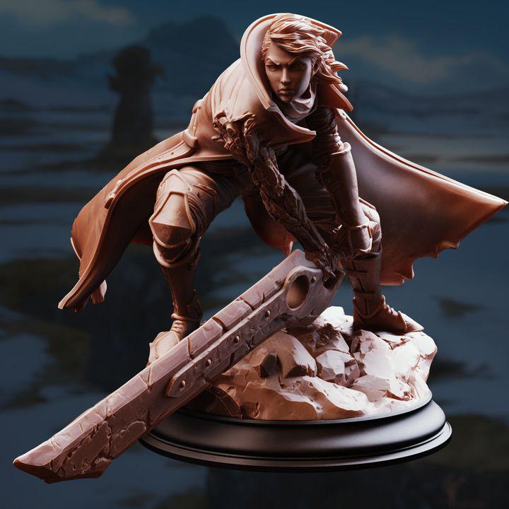Female Elemi Barbarian Miniature - Firenzia, Fire Genasi Fighter - DM Stash