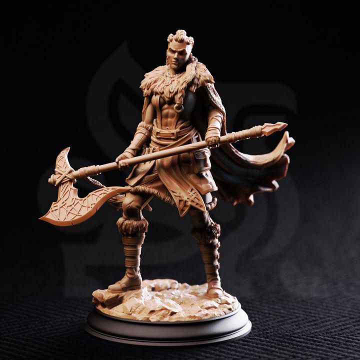 Female Human Barbarian Miniature - Gunnhildr, Outlander Berserker - DM Stash