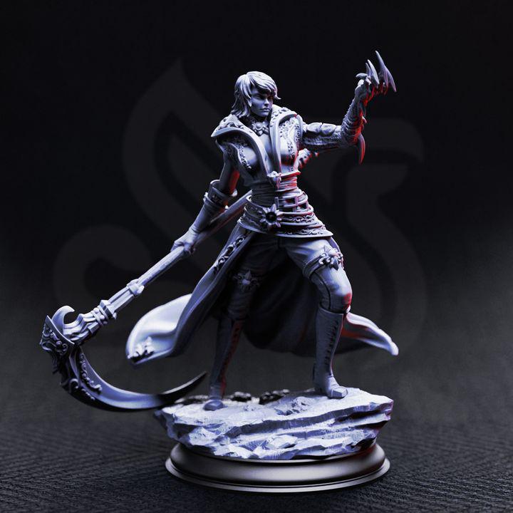Female Human Warlock Miniature - Catarina von Strassen, Fiend Hunter - DM Stash