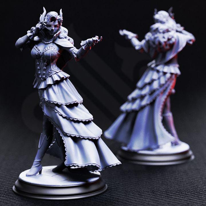 Female Human Vampire Bard - Carmine Duvall, Vampire Courtesan - DM Stash