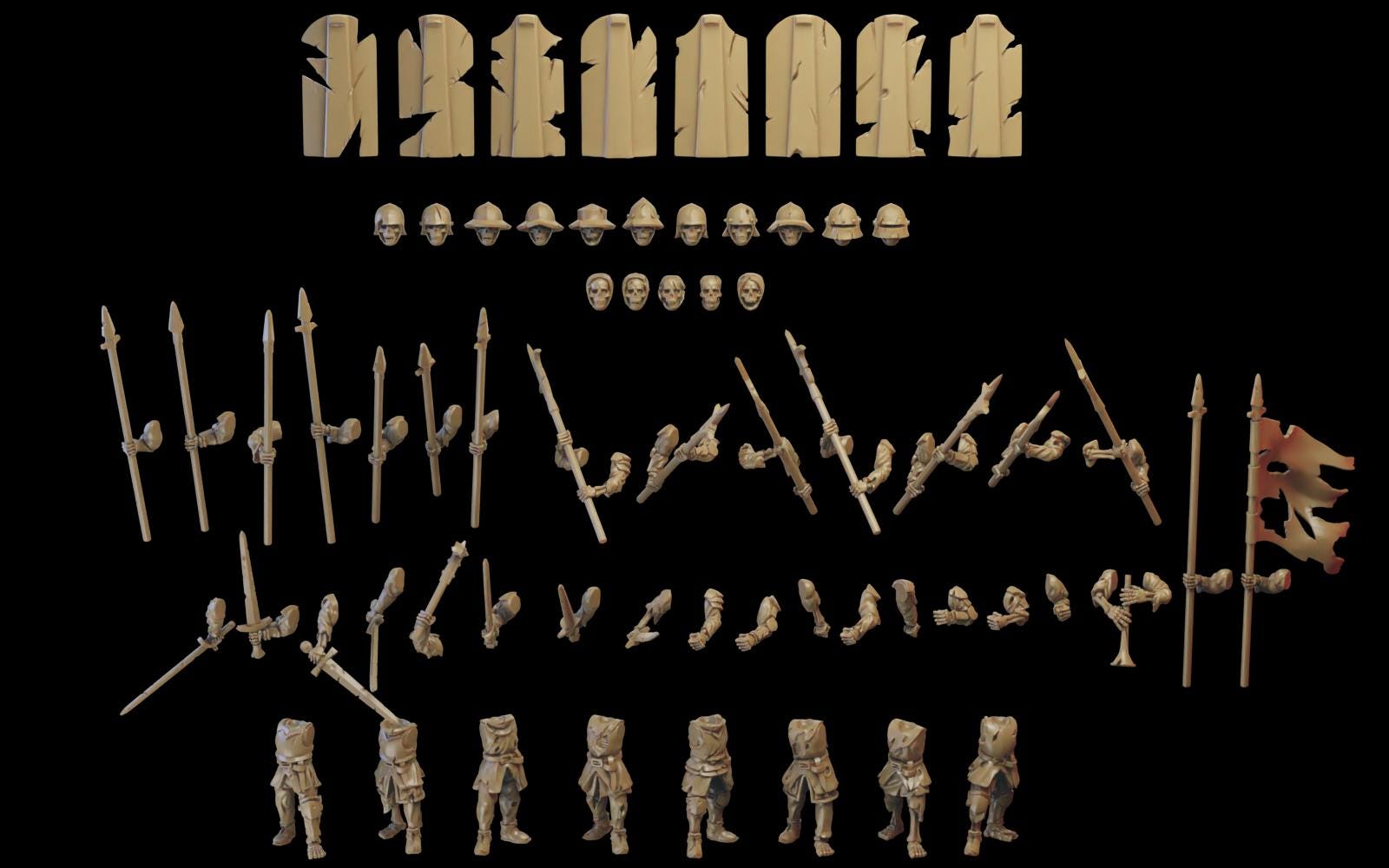 Skeleton Infantry Build Kit - 10 Models - Ilhadiel