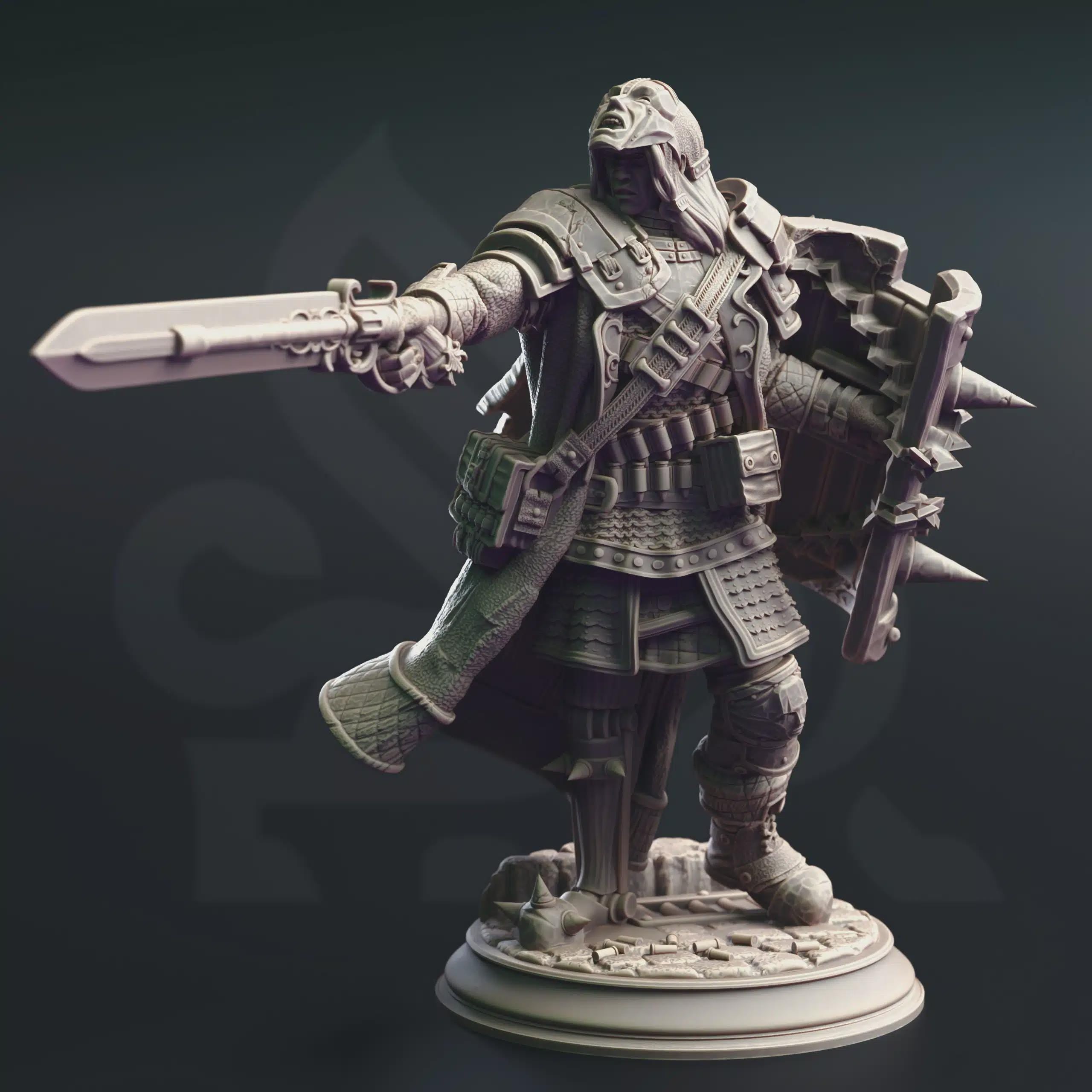 Human Fighter Warlock Miniature - Dane, The Masketta Man - DM Stash
