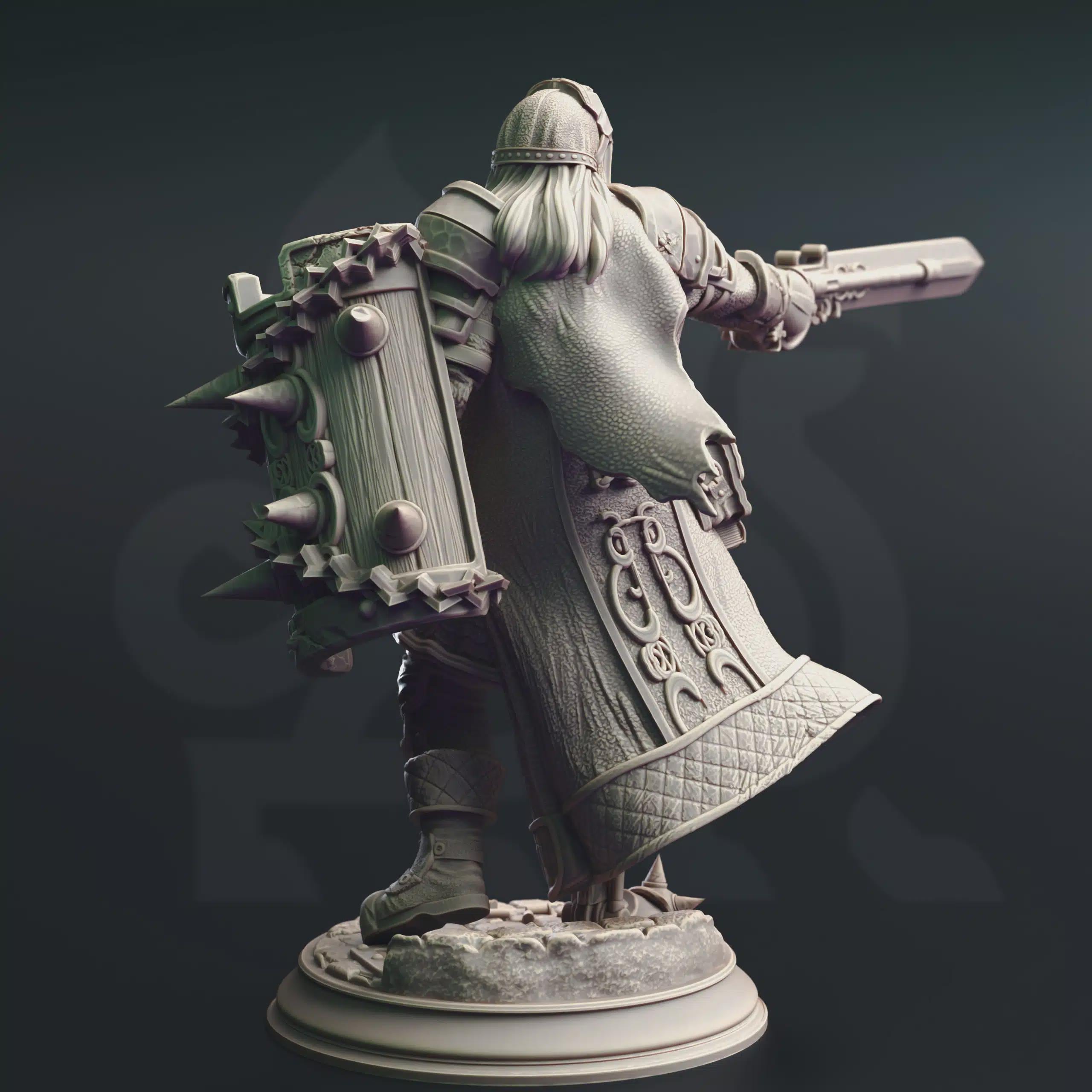 Human Fighter Warlock Miniature - Dane, The Masketta Man - DM Stash