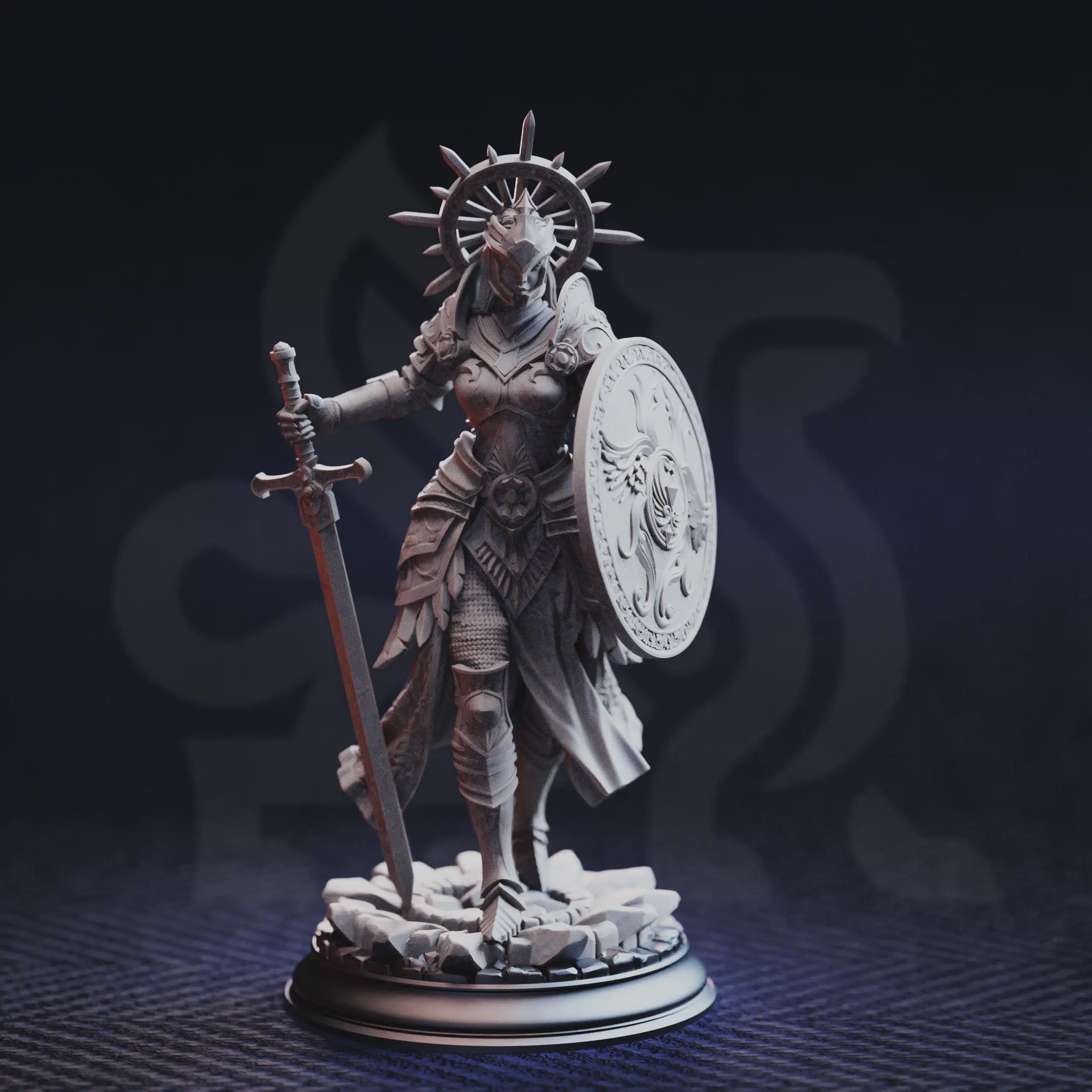 Celestial Female Paladin Miniature - Soleria, The Judge - DM Stash