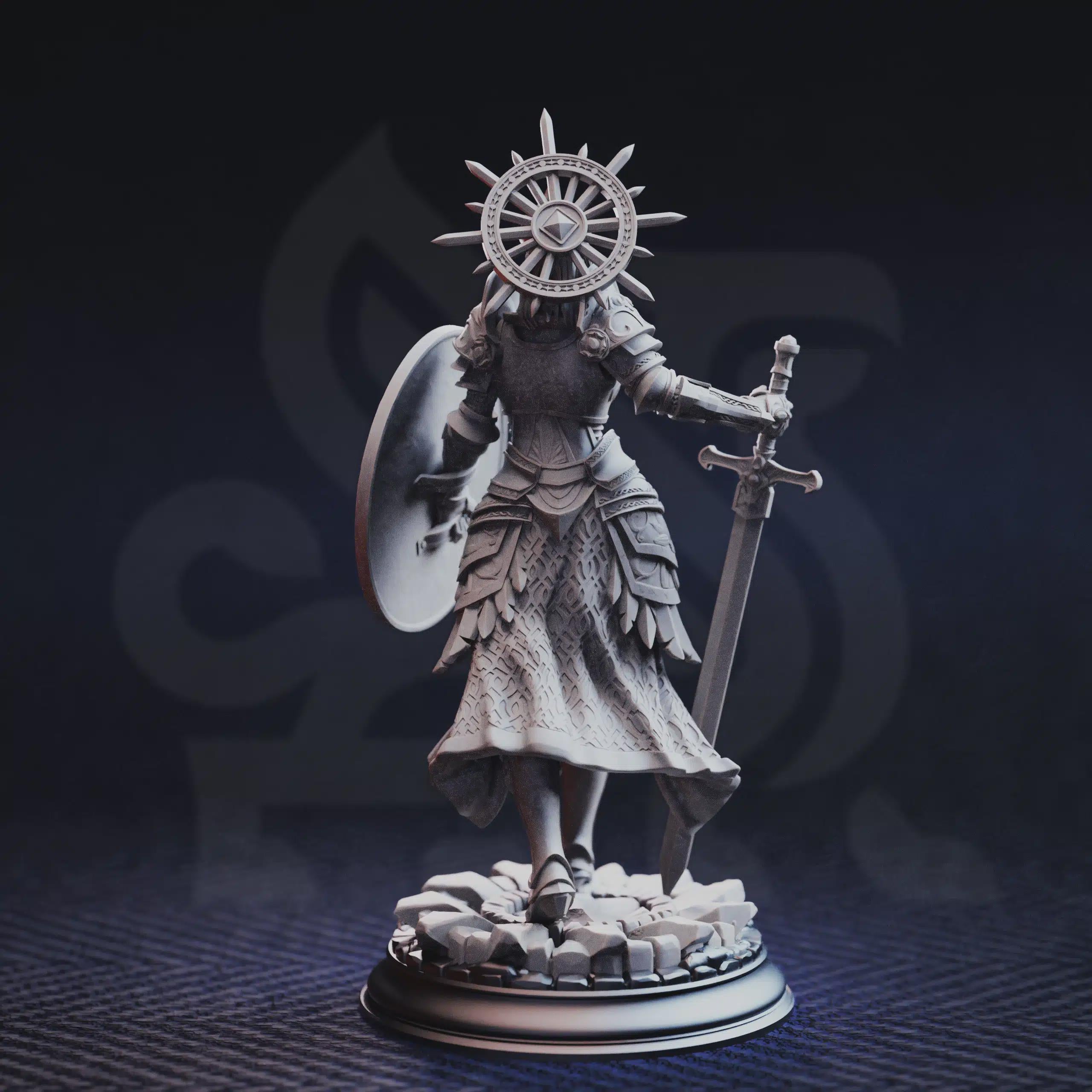 Celestial Female Paladin Miniature - Soleria, The Judge - DM Stash
