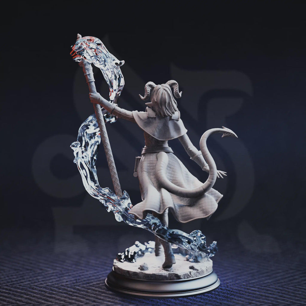 Female Tiefling Sorcerer Miniature - Aria the Faithful - DM Stash