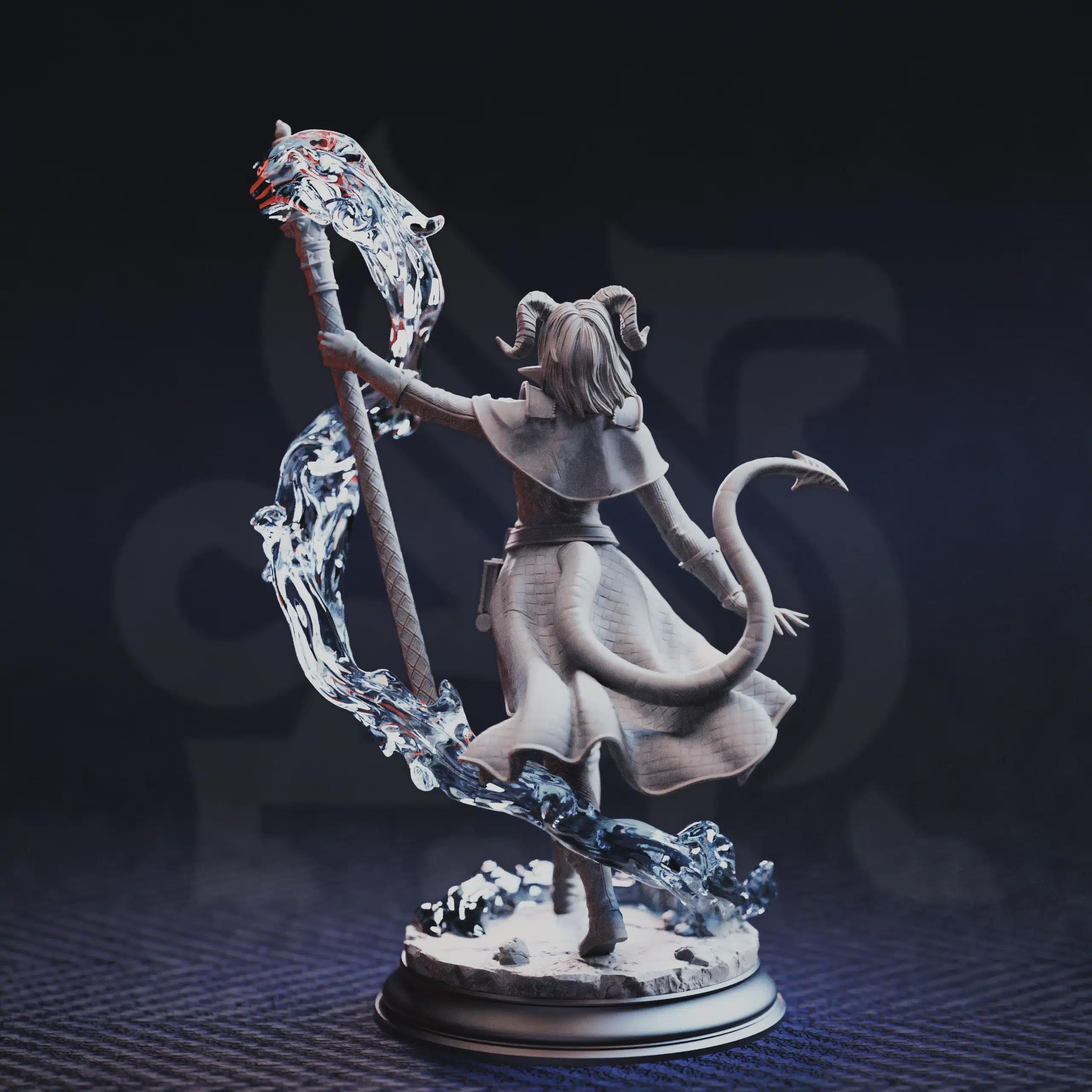 Female Tiefling Sorcerer Miniature - Aria the Faithful - DM Stash