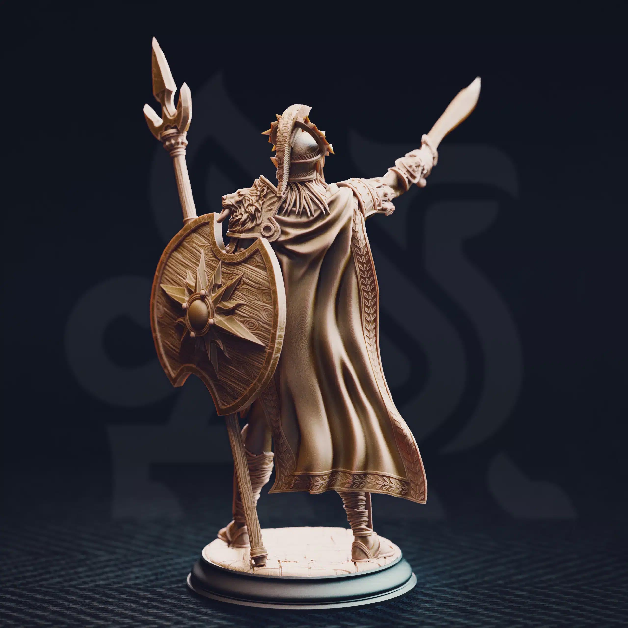 Elf Fighter Miniature - Vilryn Kaedrys, Sun Elf Gladiator - DM Stash