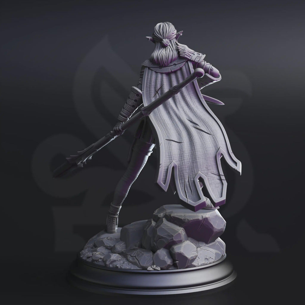 Female Drow Ranger Miniature - Vixa Indwynath, Drow Tracker of the Deep - DM Stash