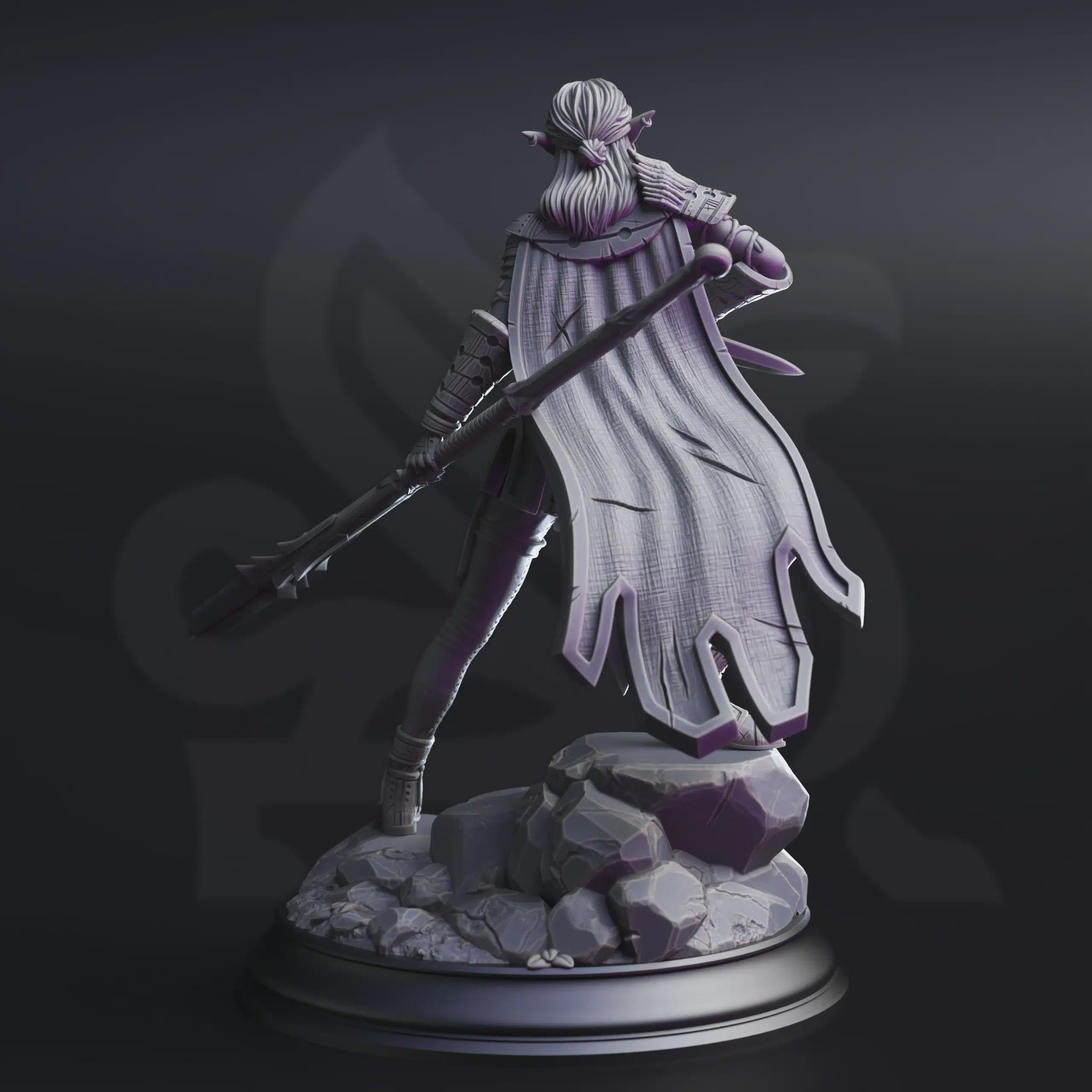 Female Drow Ranger Miniature - Vixa Indwynath, Drow Tracker of the Deep - DM Stash