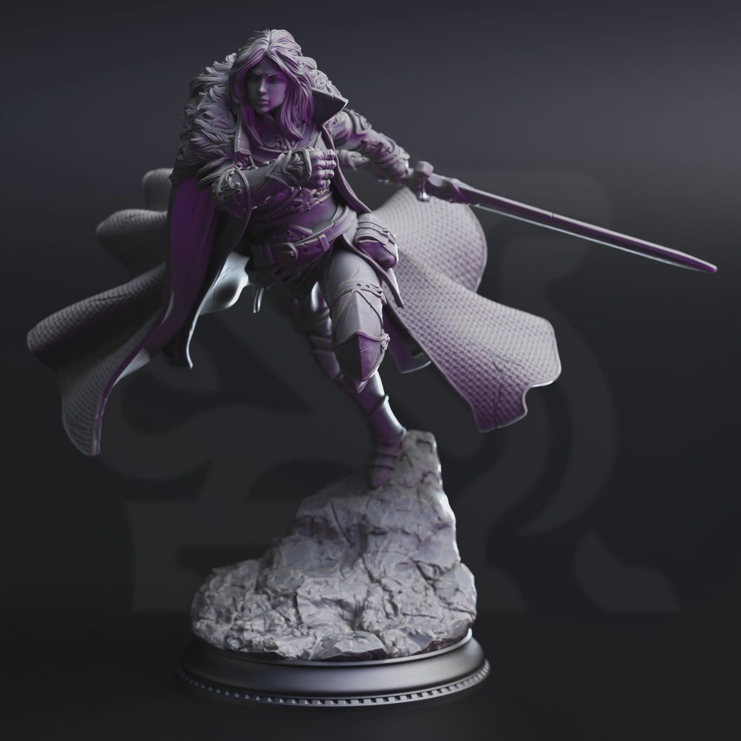 Female Human Fighter Miniature - Morgana Lynch - DM Stash